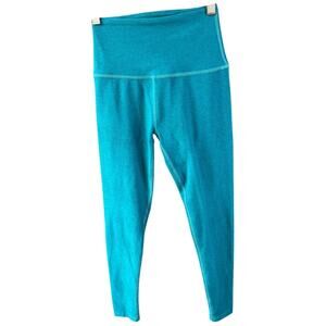 Beyond Yoga spacedye bright turquoise blue caught in the midi leggings small